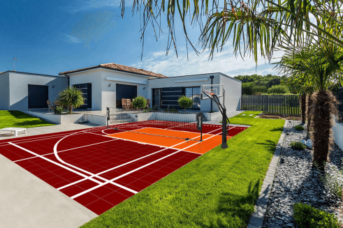 Terrain multisports basket et badminton 9x5m