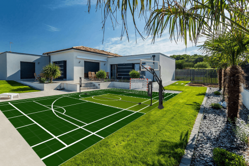 Terrain multisports basket foot et badminton 10x5m