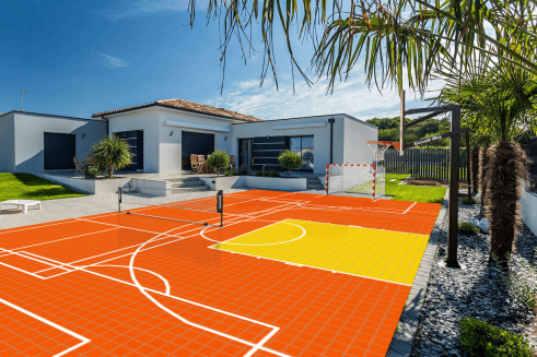 Terrain multisports basket foot et badminton 18x13m