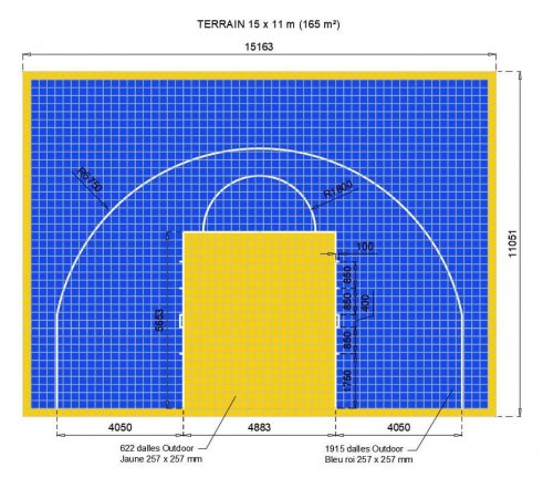 Plan terrain basket 15x11m