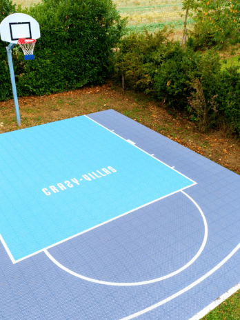 Marquage au sol pour demi-terrain de Basketball